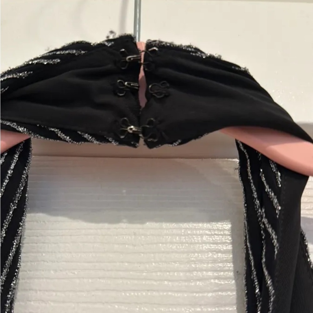 BNWT ASTR The Label Black and Silver Mini Halter Disco Dress Size small - Picture 3 of 5